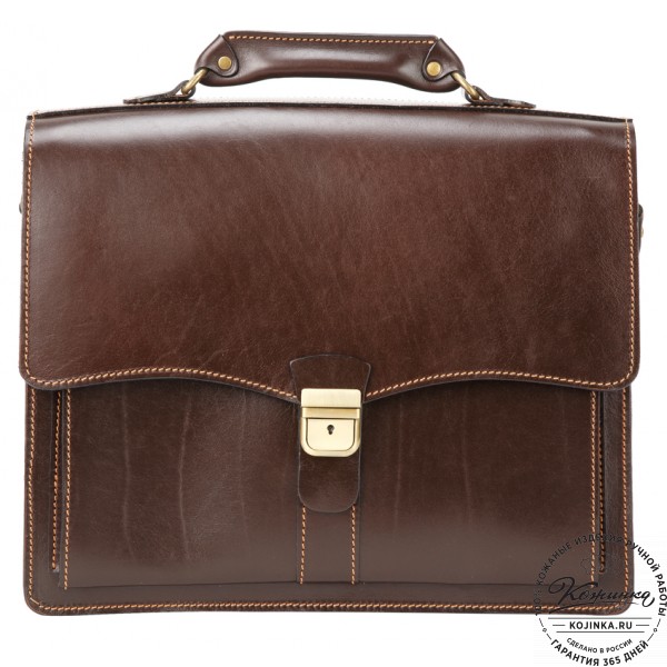 Кожаный портфель "Карьерист"  (коричневый). фото 1